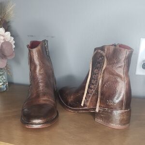 Bed Stu Distressed Leather Ankle Booties